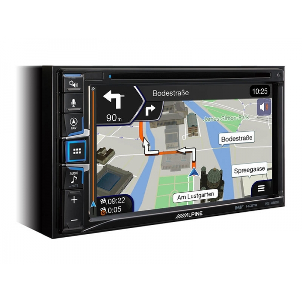 INE-W611DC 2 DIN Fejegység, navigáció, Apple Carplay