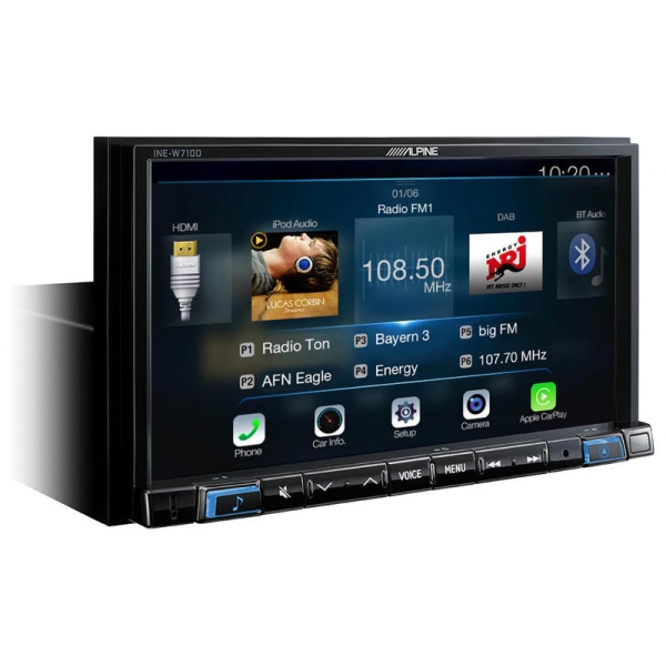 INE-W720D 2 DIN Fejegység, navigáció, Apple Carplay